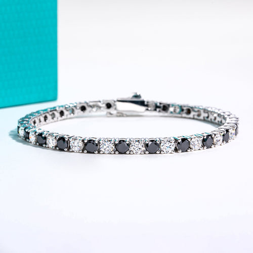 Black Round Cut Moissanite Tennis Bracelet (13.2cttw)