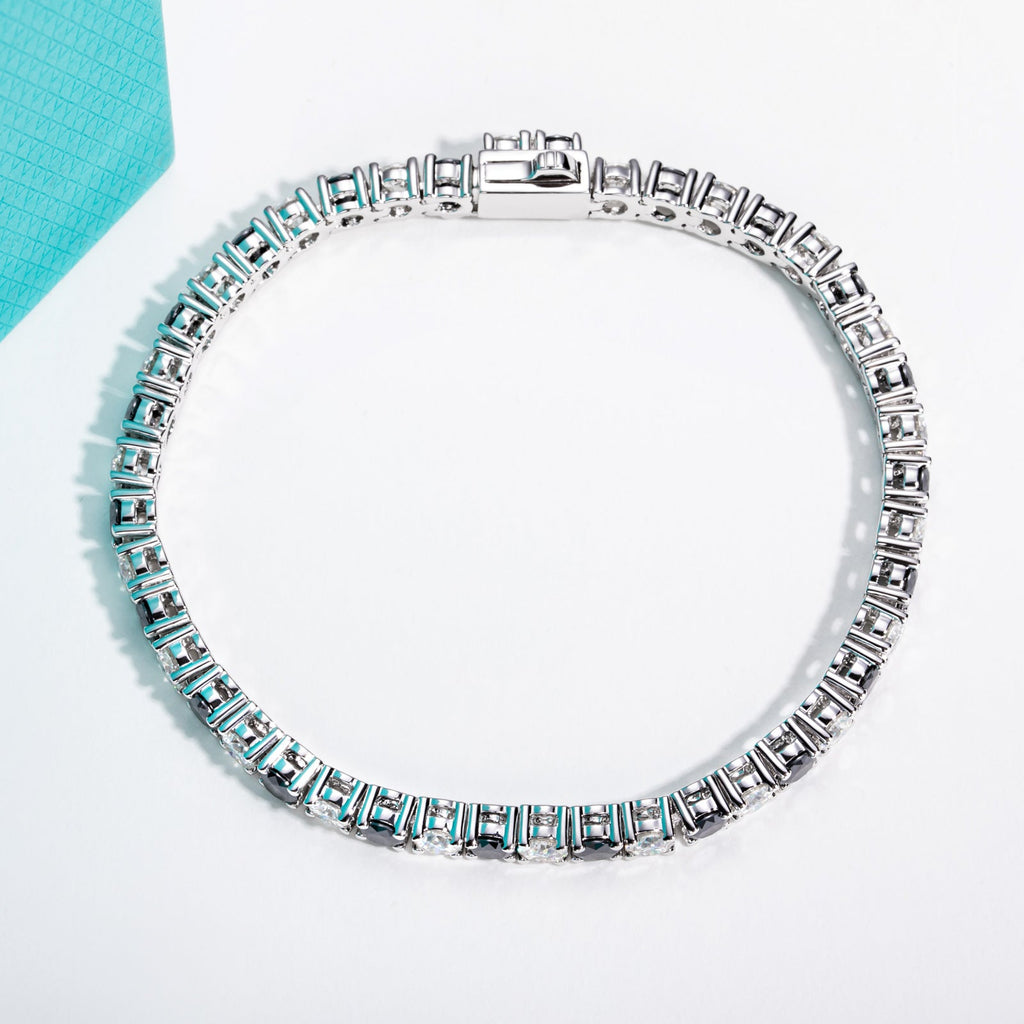 Black Round Cut Moissanite Tennis Bracelet (13.2cttw)