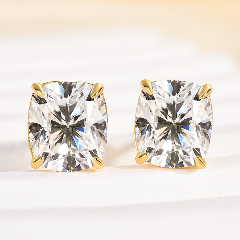 2.0Ct Classic Crushed Ice Cushion Cut Women's Stud Earrings In Sterling Silver