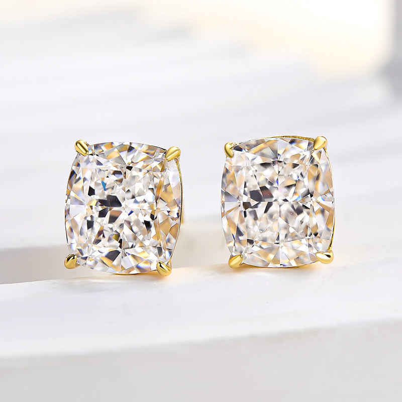 2.0Ct Classic Crushed Ice Cushion Cut Women's Stud Earrings In Sterling Silver