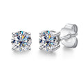 Round Cut Moissanite Stud Earrings (0.6cttw)