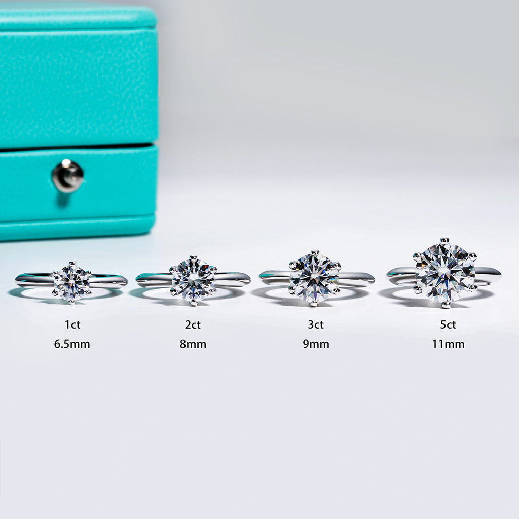 Round Cut Moissanite Engagement Ring (0.5-5ct)