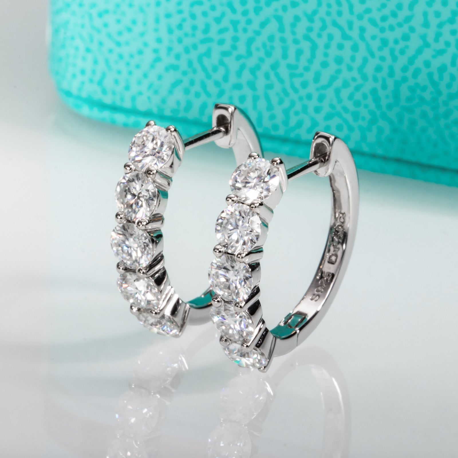 5 Stone Moissanite Hoop Earrings (3cttw)