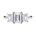 Emerald Cut 3 Stone Moissanite Engagement Ring (1.8 cttw)