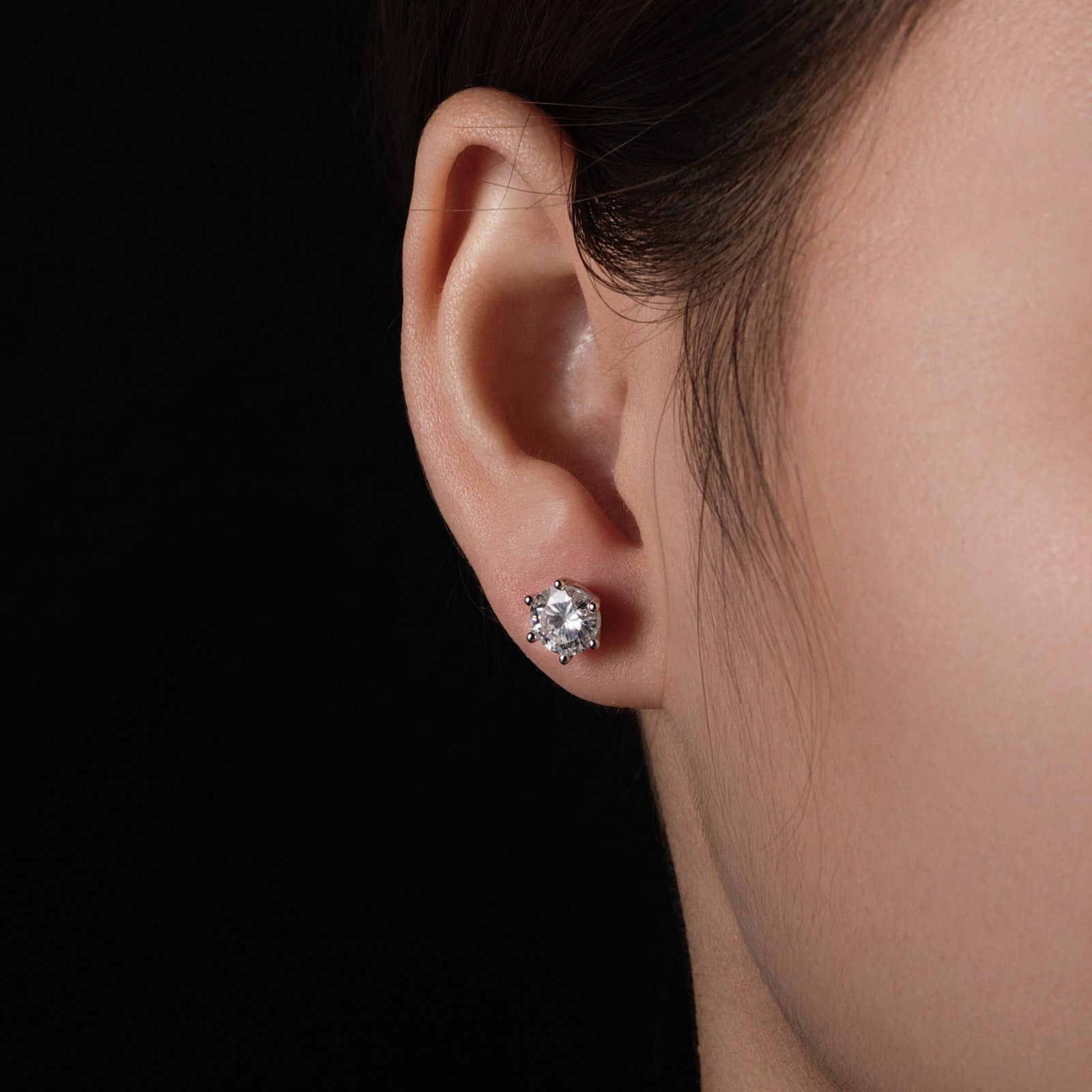 Round Cut Moissanite Stud Earrings (1/2/4/6cttw)