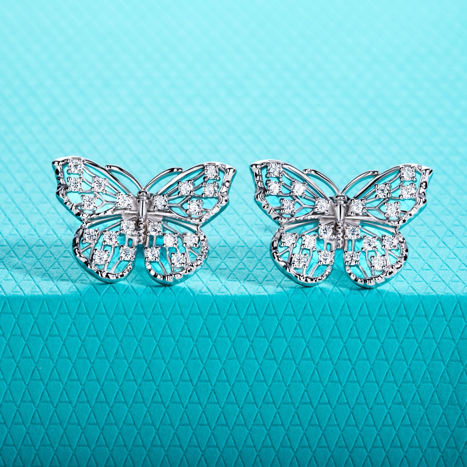 Moissanite Butterfly Stud Earring