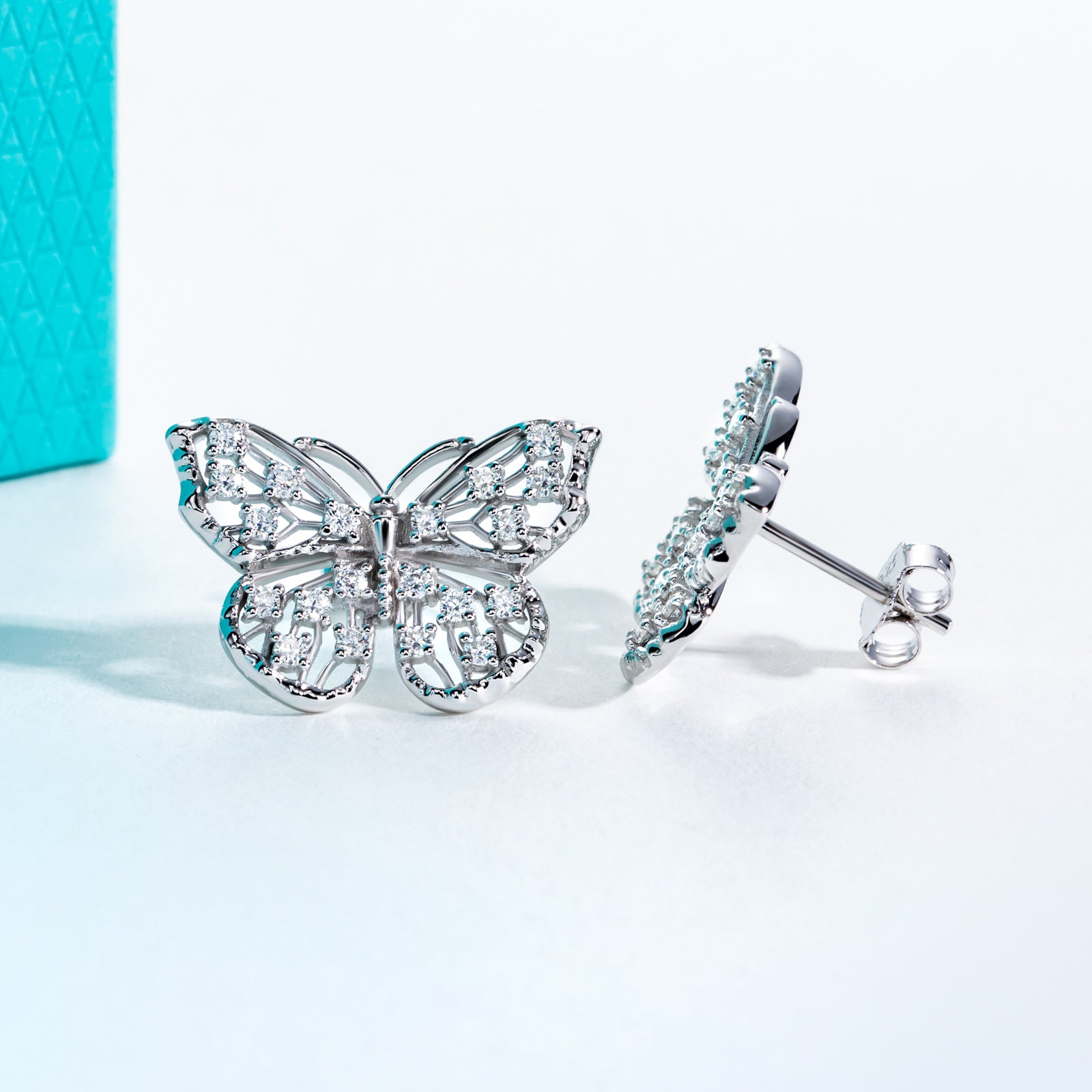 Moissanite Butterfly Stud Earring