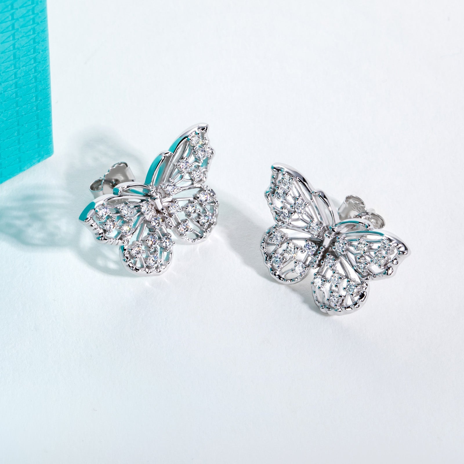 Moissanite Butterfly Stud Earring