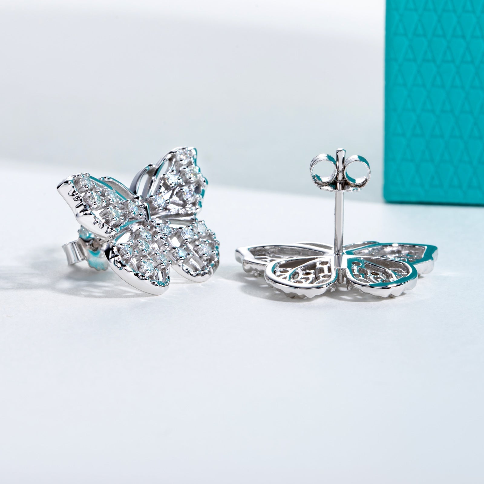Moissanite Butterfly Stud Earring