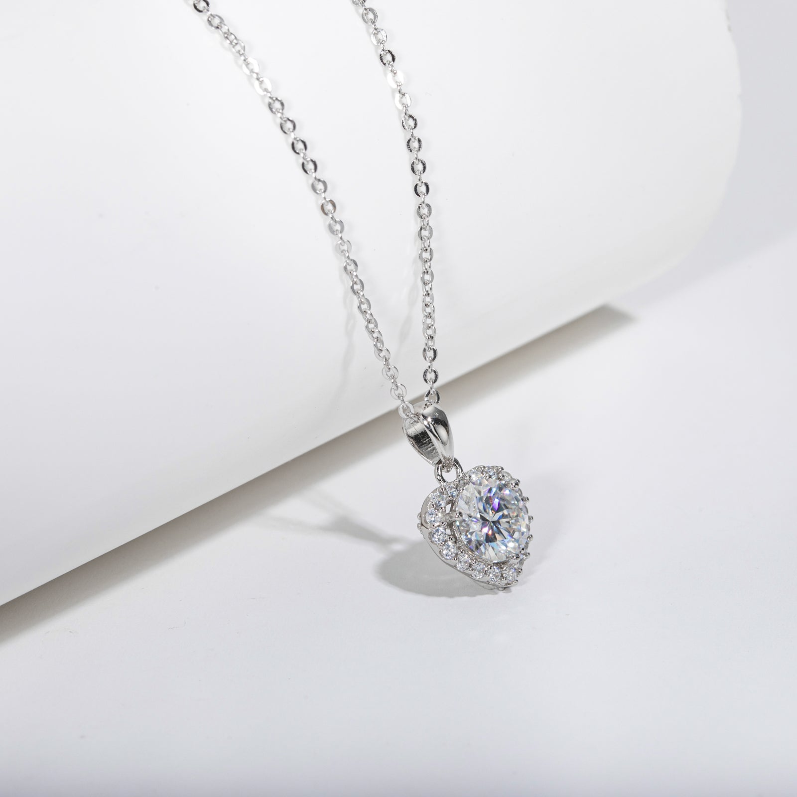 Moissanite Love Heart Pendant Necklace