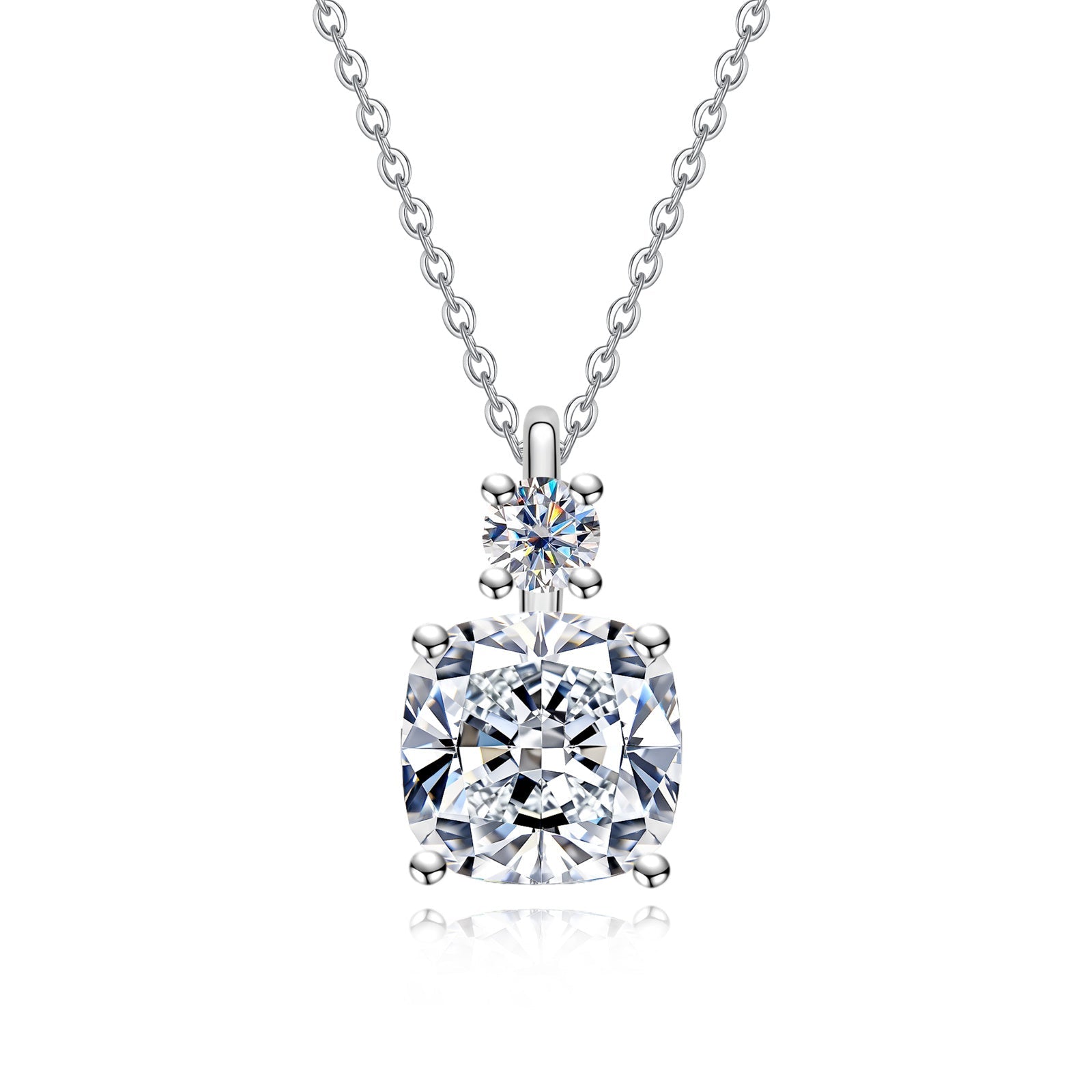 Cushion Cut Moissanite Pendant Necklace (2/2.5ct)