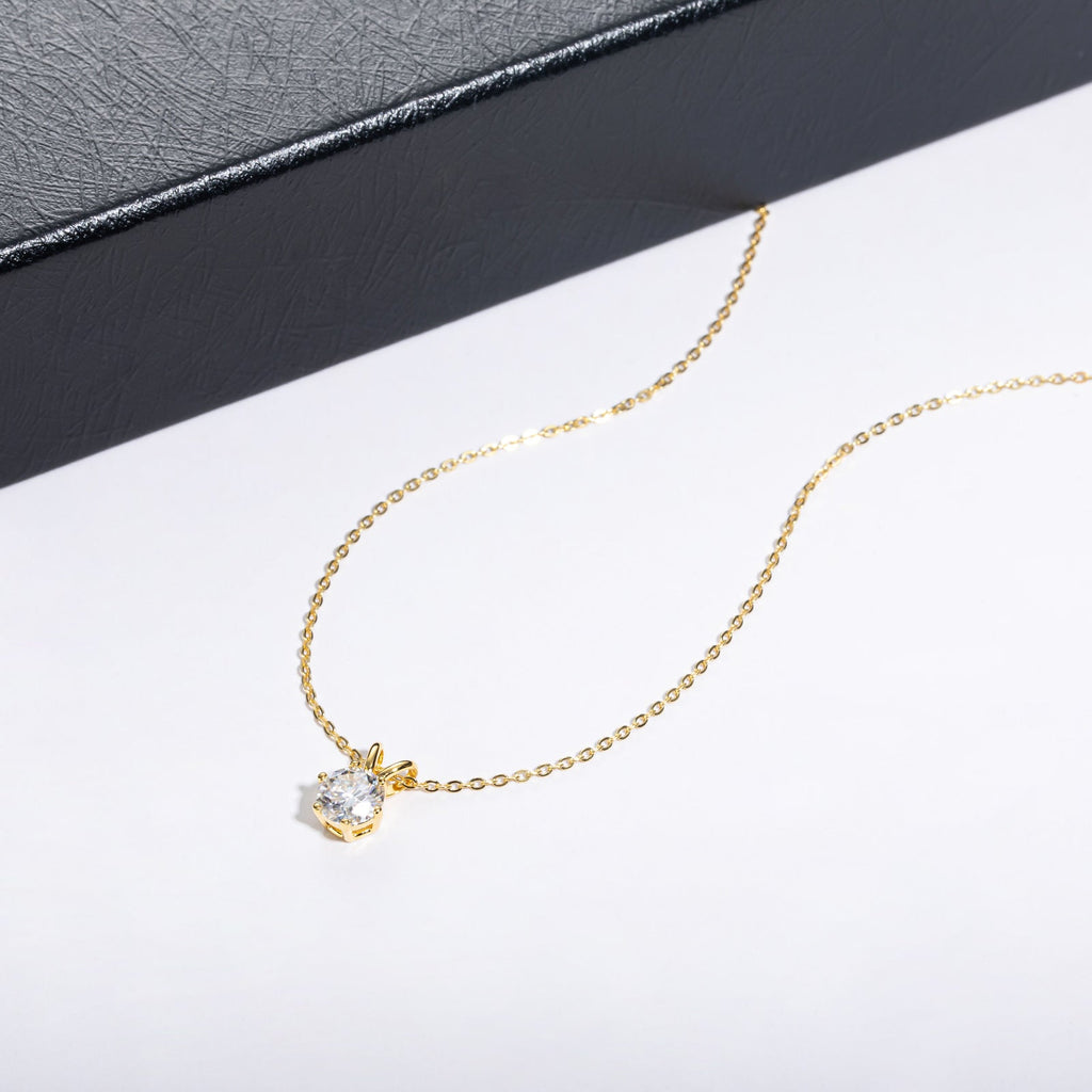 Round Cut Moissanite Pendant Necklace (1/3/5ct)