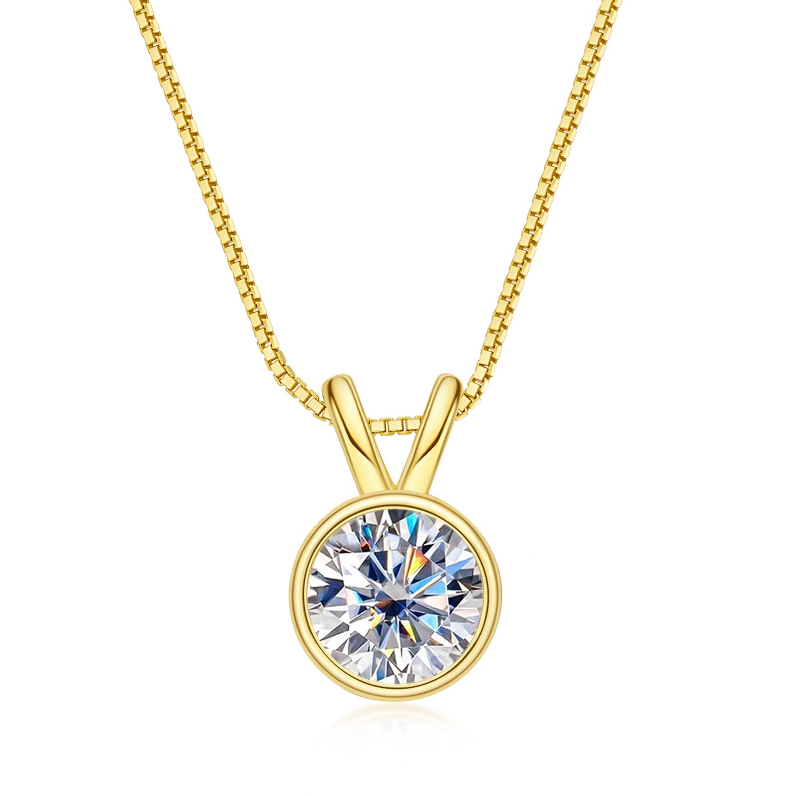 Round Cut Moissanite Pendant Necklace (1/2 ct)
