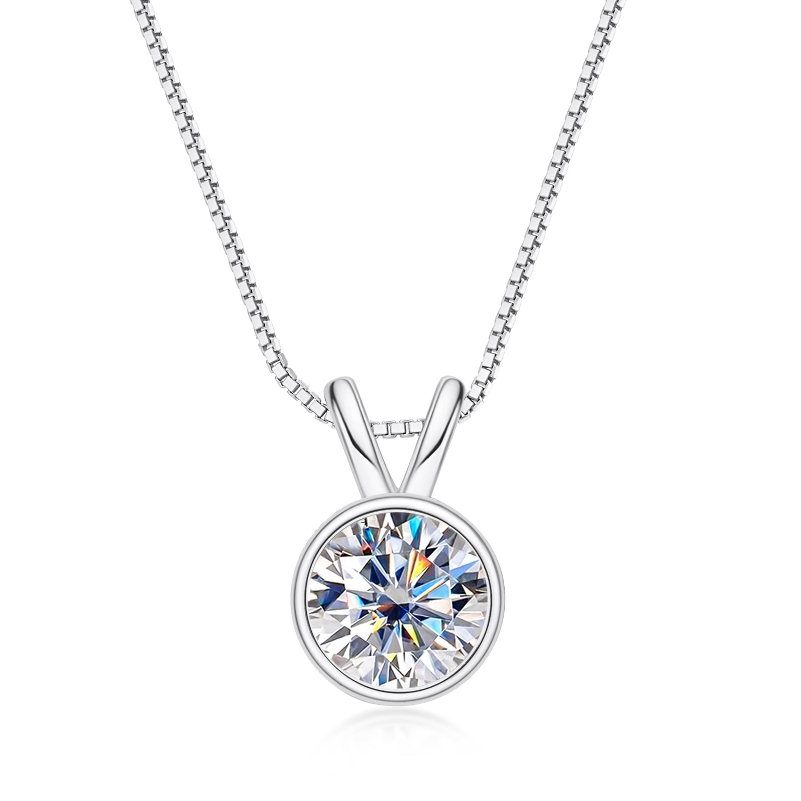 Round Cut Moissanite Pendant Necklace (1/2 ct)
