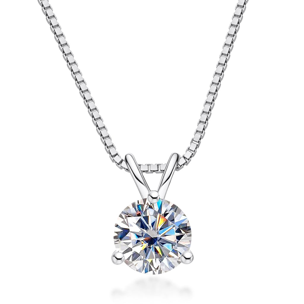 Round Cut Moissanite Pendant Necklace (1 ct)
