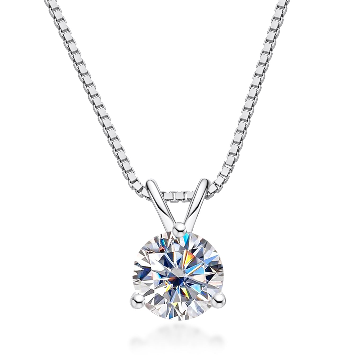 Round Cut Moissanite Pendant Necklace (1 ct)