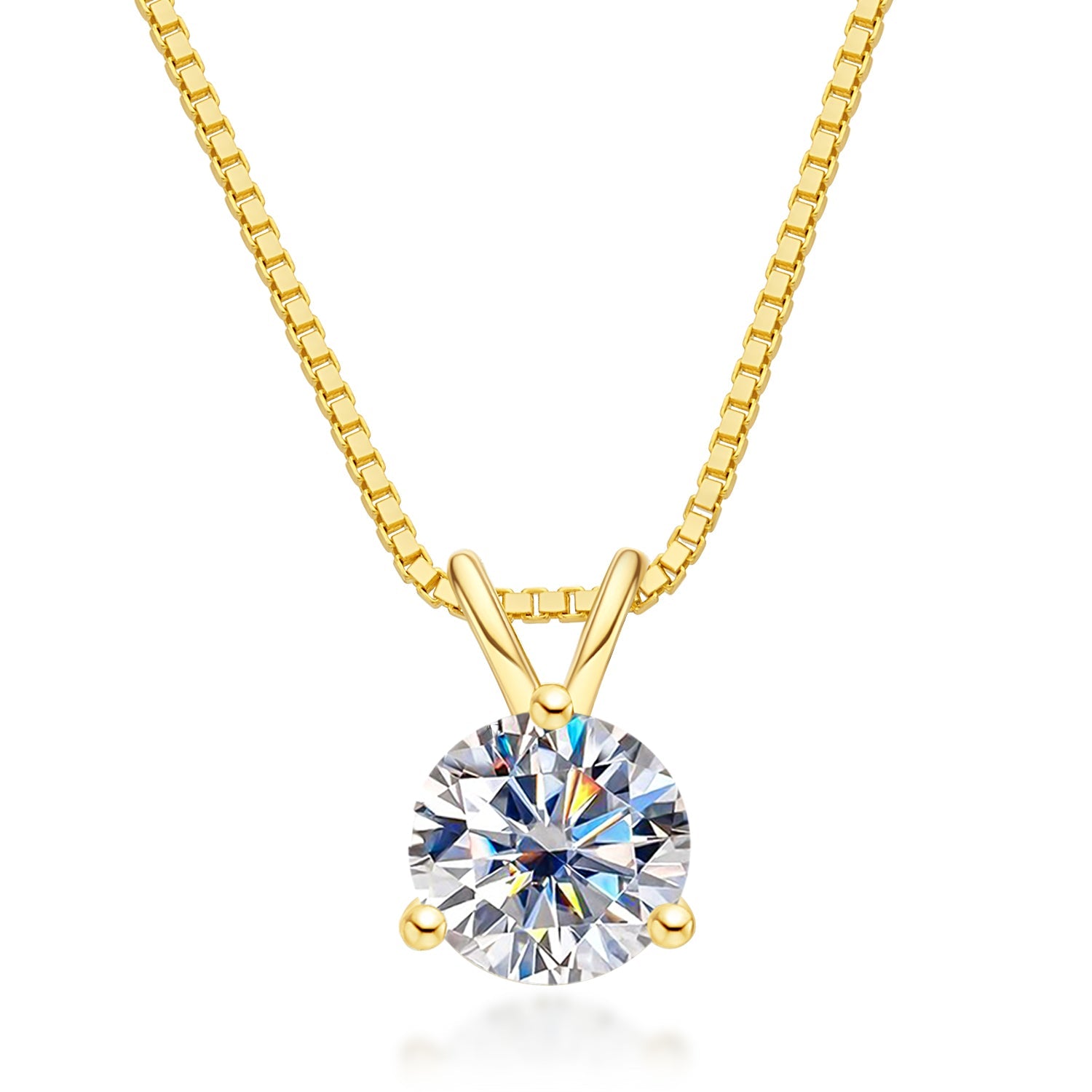 Round Cut Moissanite Pendant Necklace (1 ct)