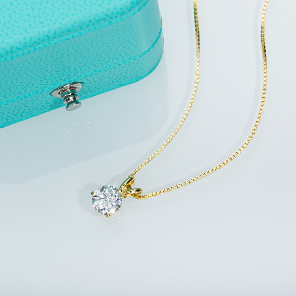 Round Cut Moissanite Pendant Necklace (1 ct)