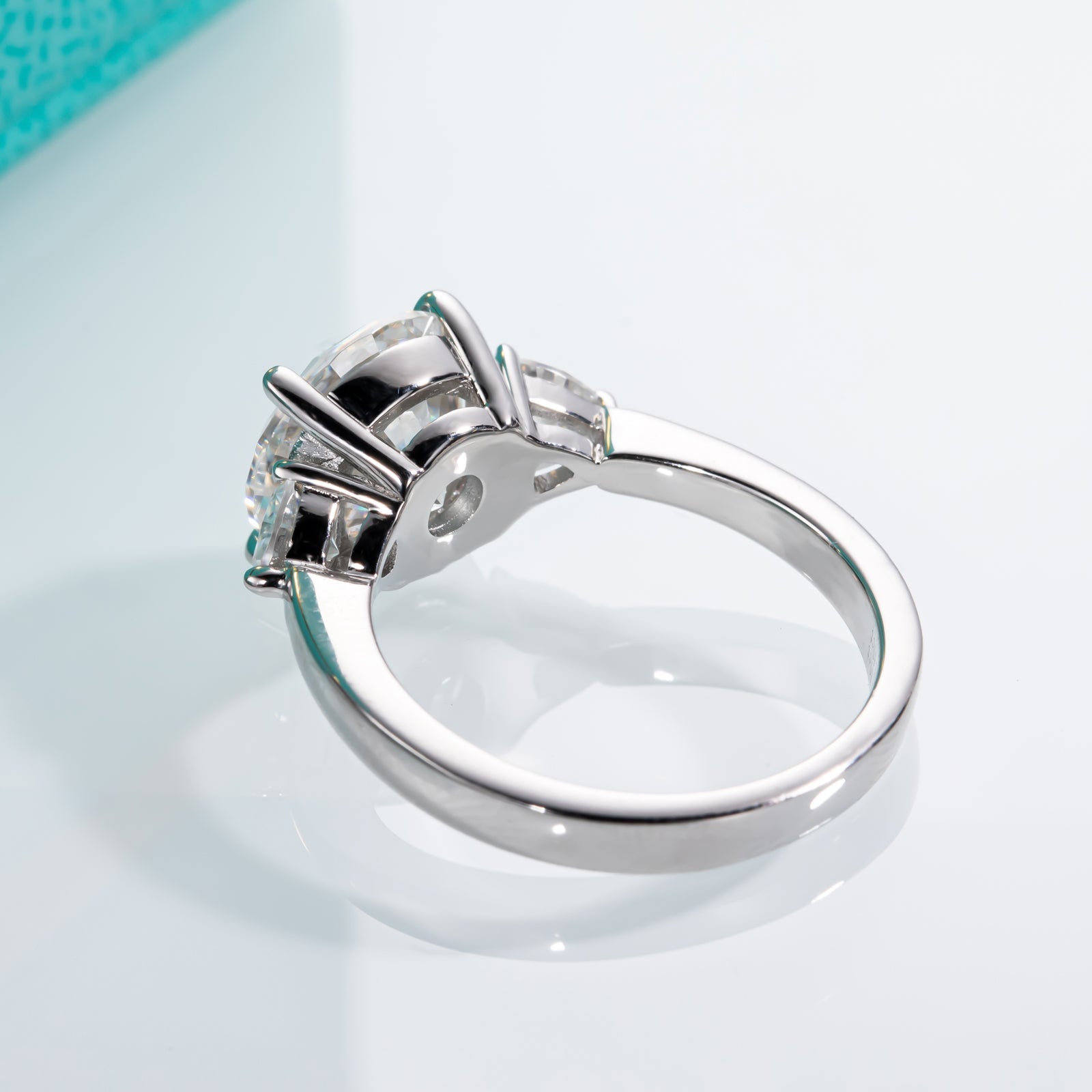 Round Cut 3 Stone Moissanite Engagement Ring (4.6 cttw)