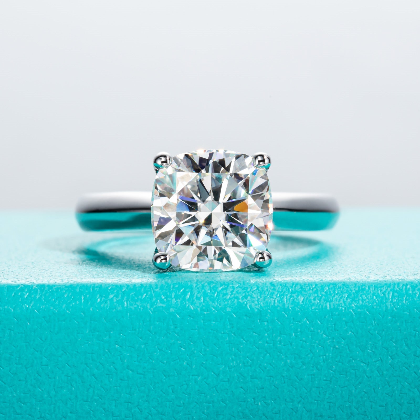 Cushion Cut Moissanite Engagement Ring (3.5 ct)