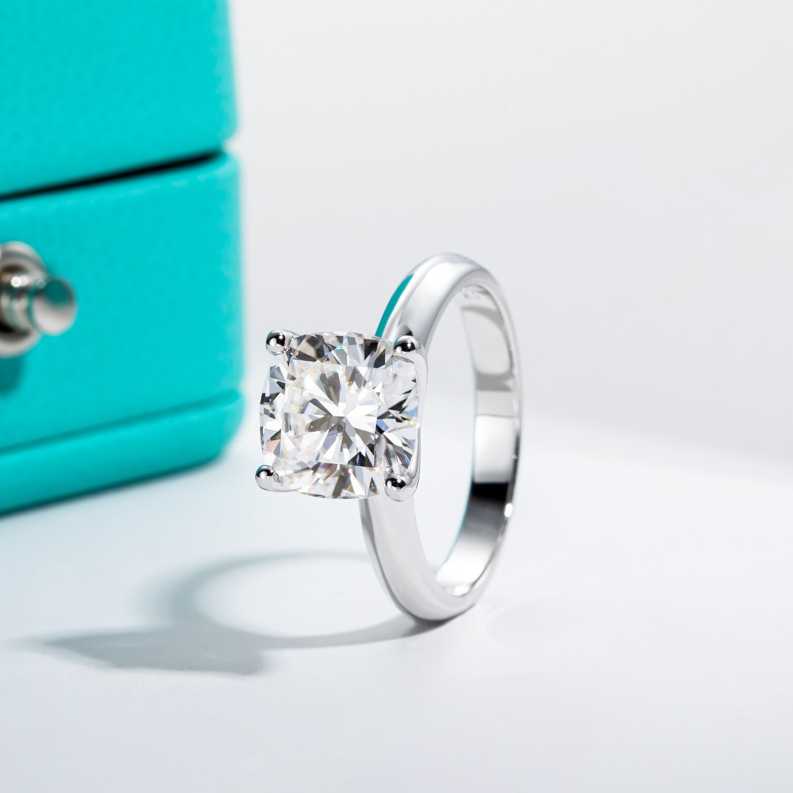 Cushion Cut Moissanite Engagement Ring (3.5 ct)