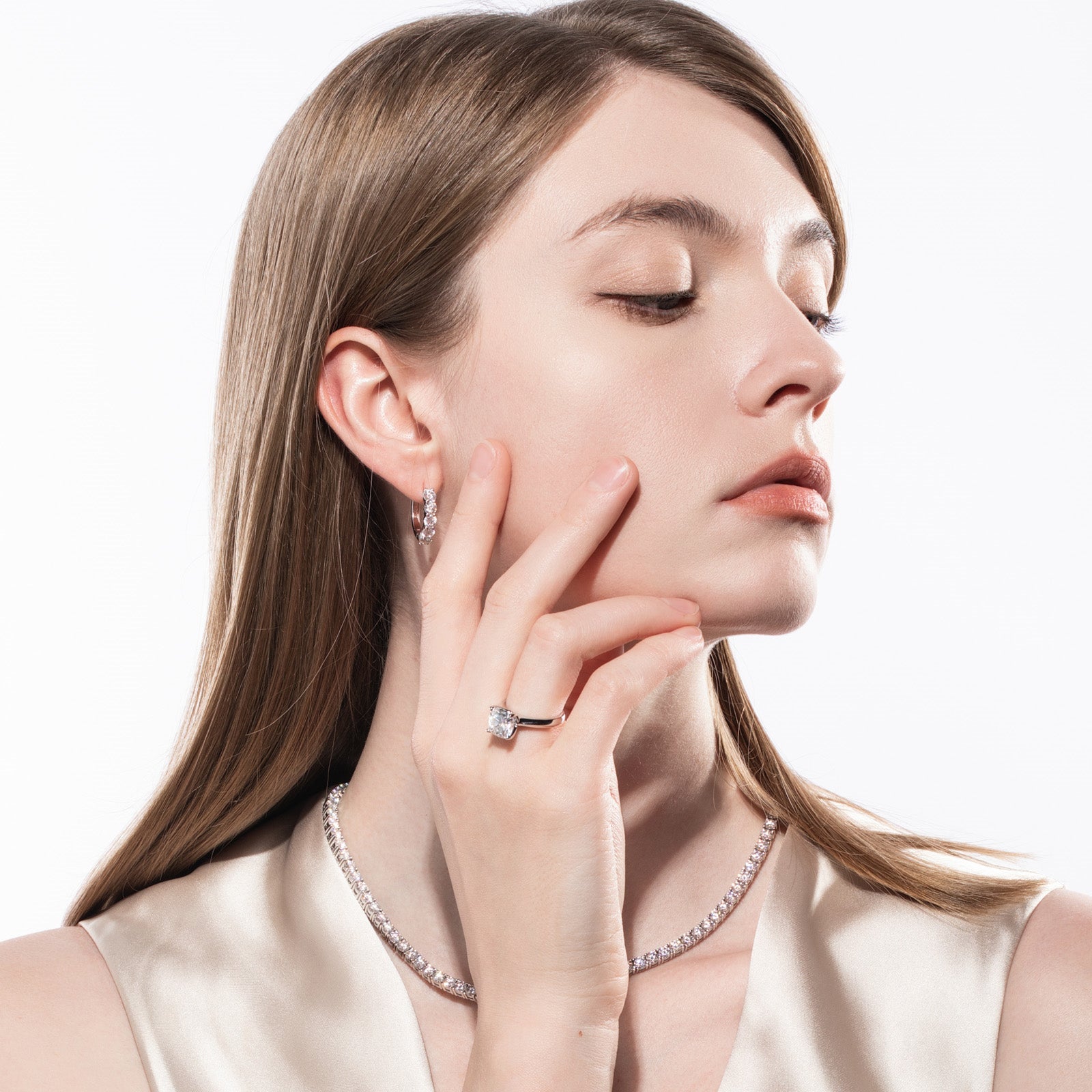 Cushion Cut Moissanite Engagement Ring (3.5 ct)