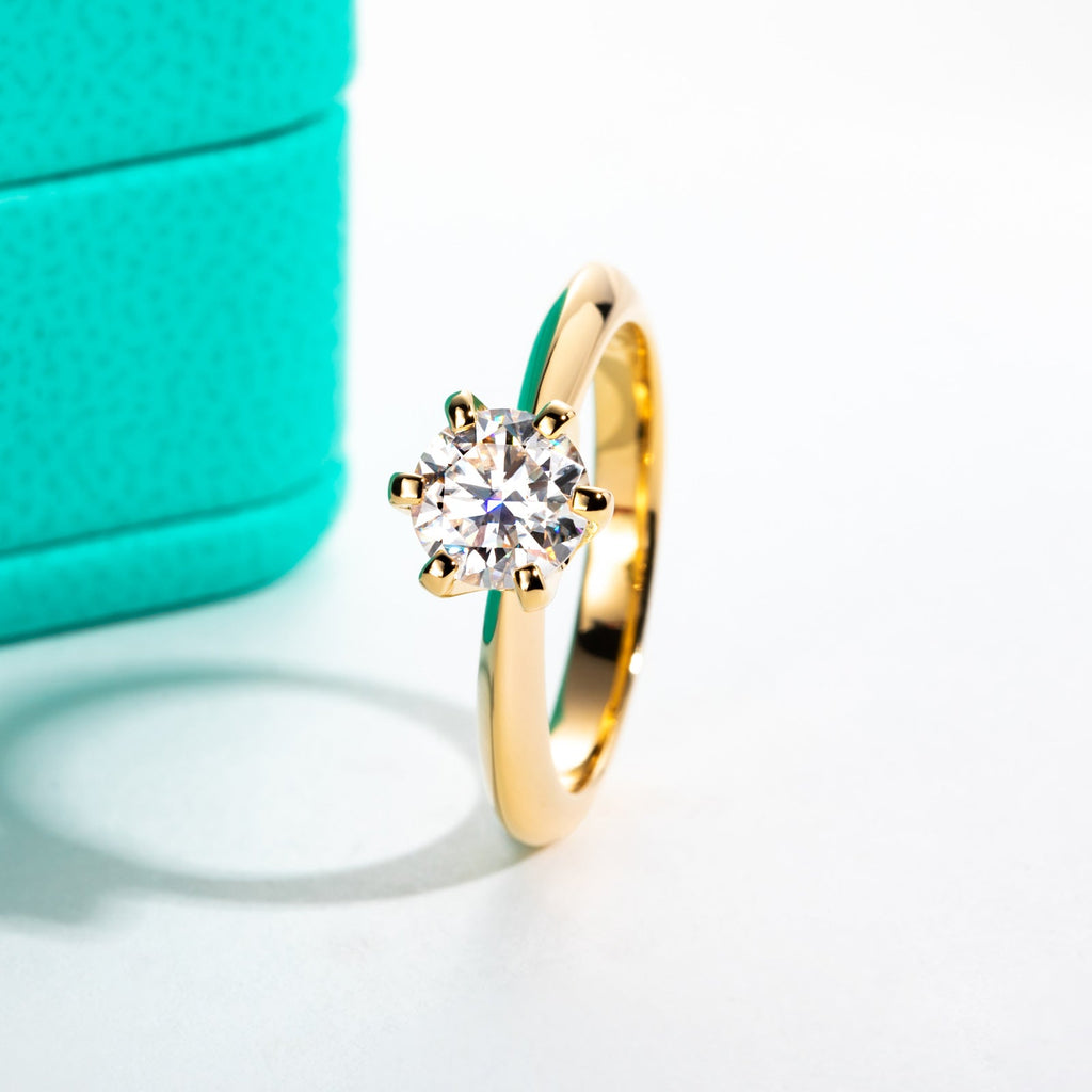 Round Cut Moissanite Engagement Ring (1/2/3ct)