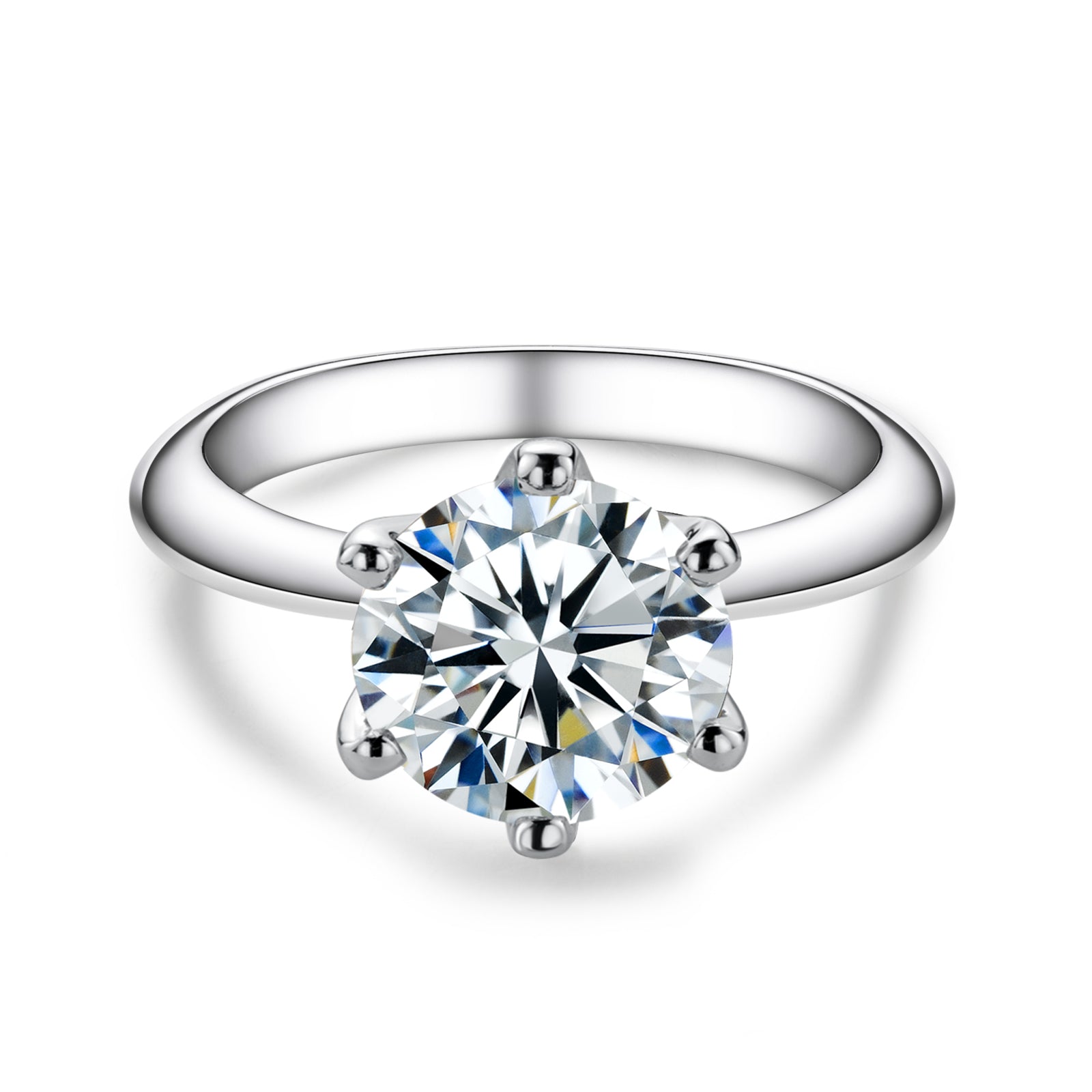 Round Cut Moissanite Engagement Ring (0.5-5ct)