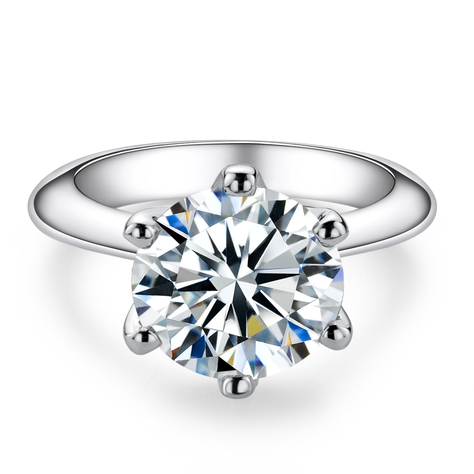 Round Cut Moissanite Engagement Ring (0.5-5ct)