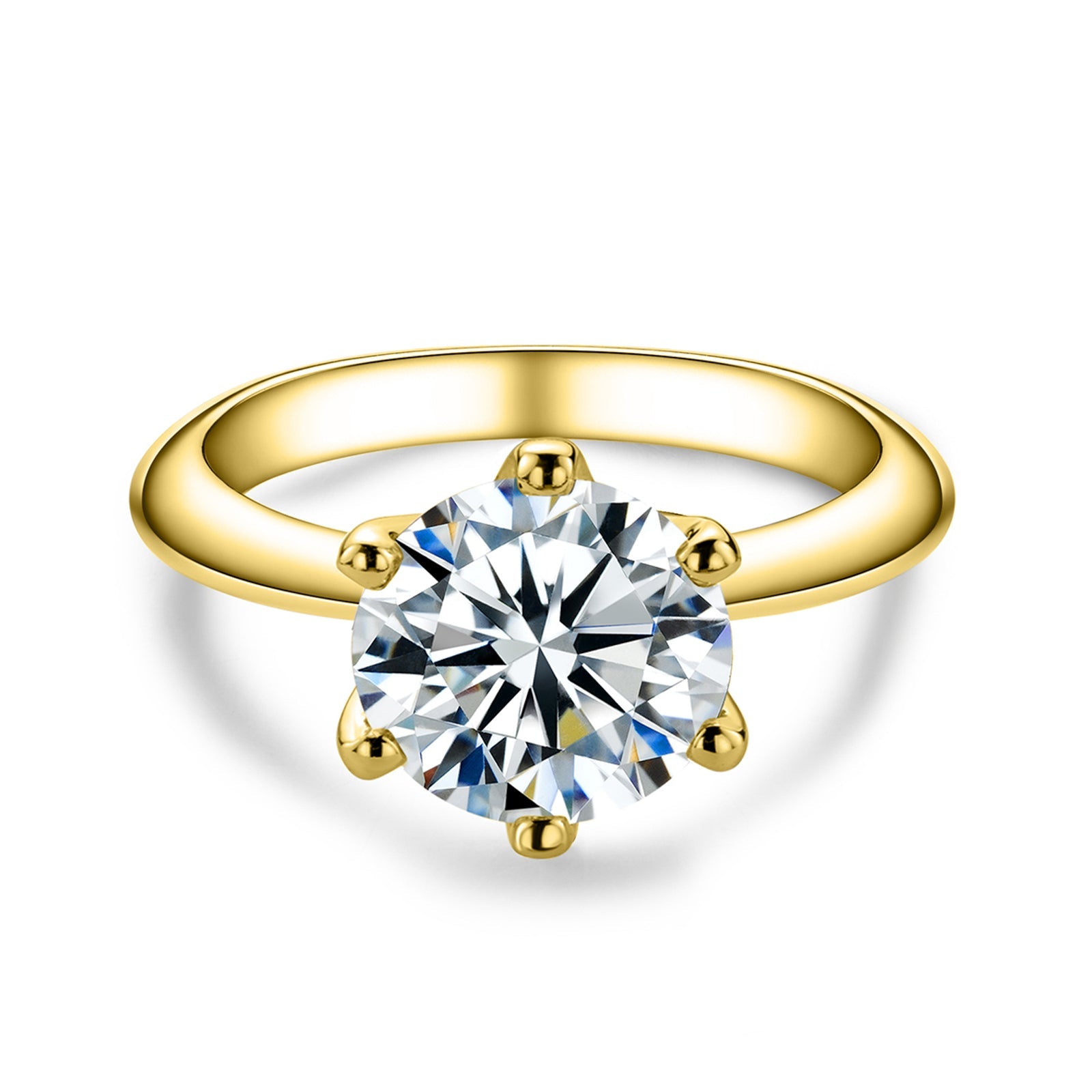 Round Cut Moissanite Engagement Ring (1/2/3ct)