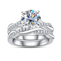 Round Cut Moissanite Engagement Ring Bridal Set (3.38 cttw)