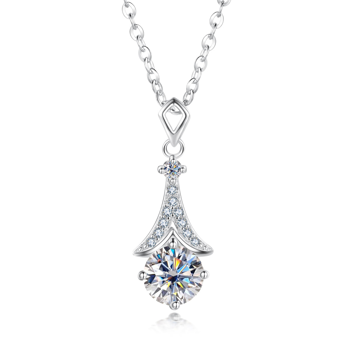 Moissanite Spire Pendant Necklace