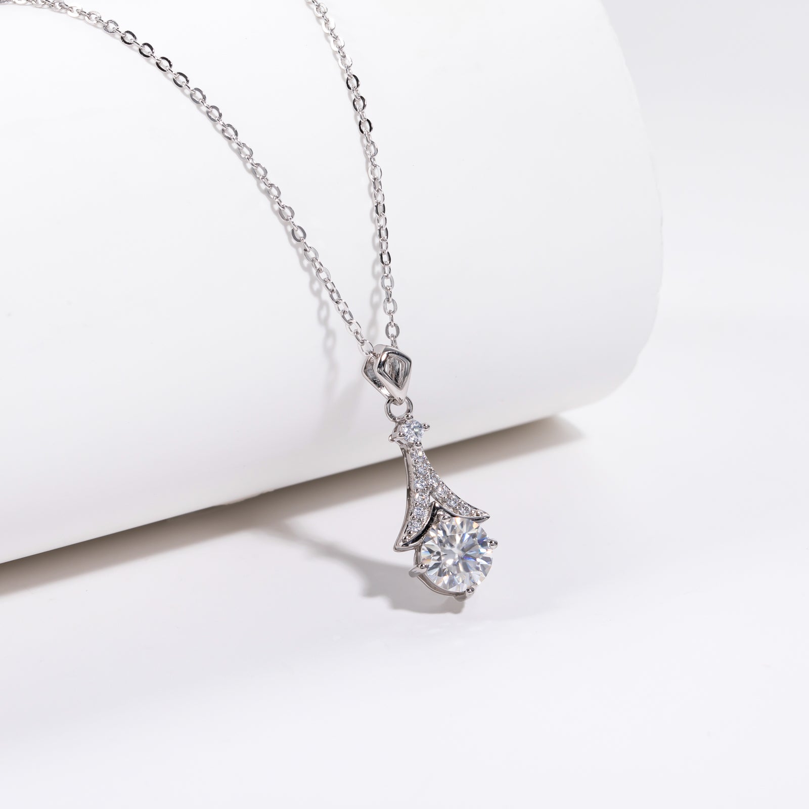 Moissanite Spire Pendant Necklace