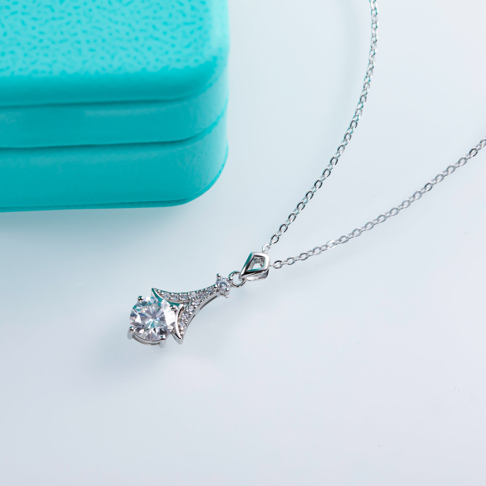 Moissanite Spire Pendant Necklace