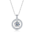 Round Cut Halo Moissanite Pendant Necklace