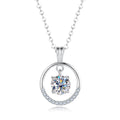 Round Cut Half Circle Moissanite Pendant Necklace