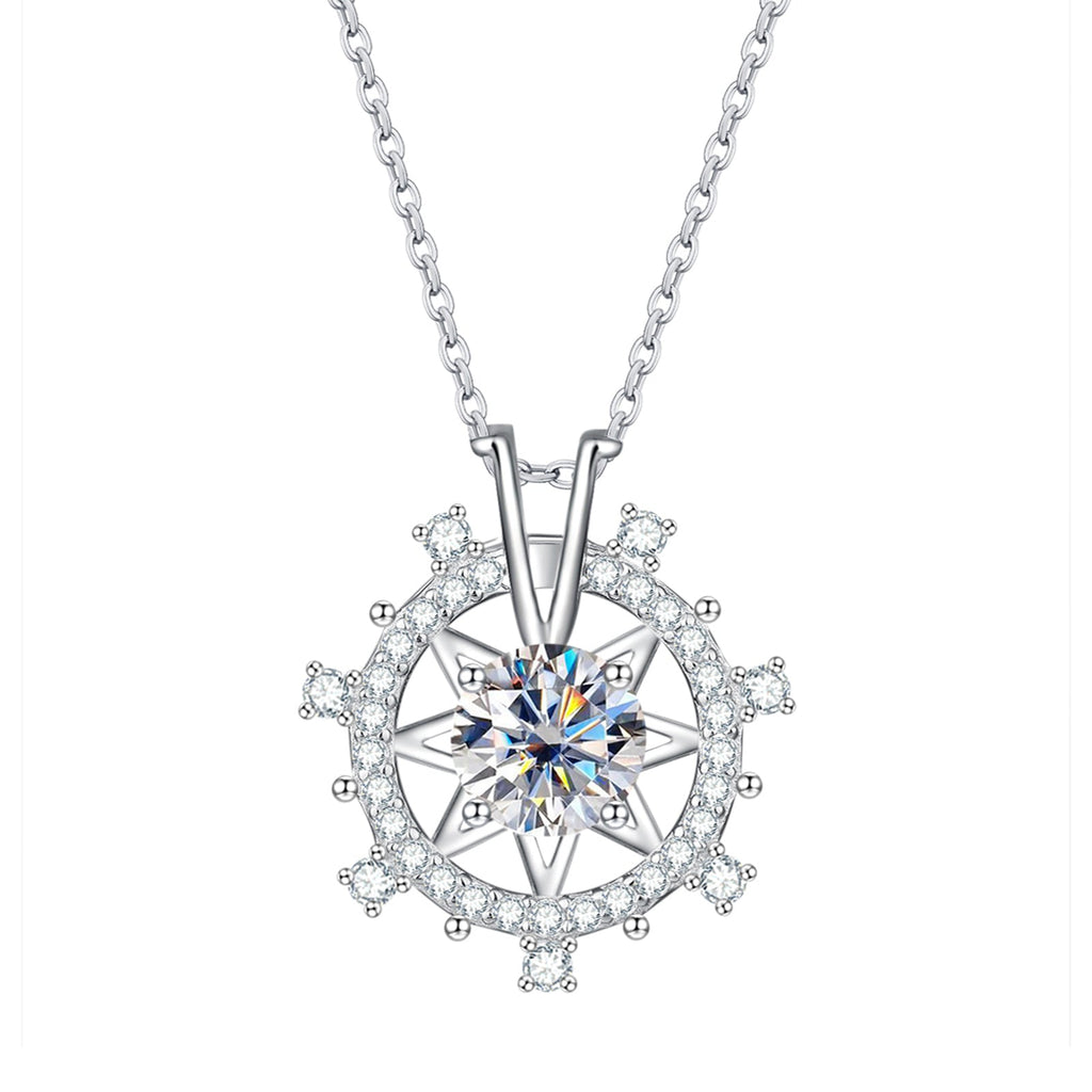 Moissanite Rudder Pendant Necklace