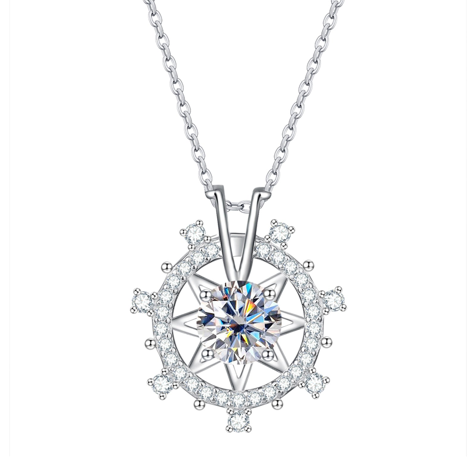 Moissanite Rudder Pendant Necklace