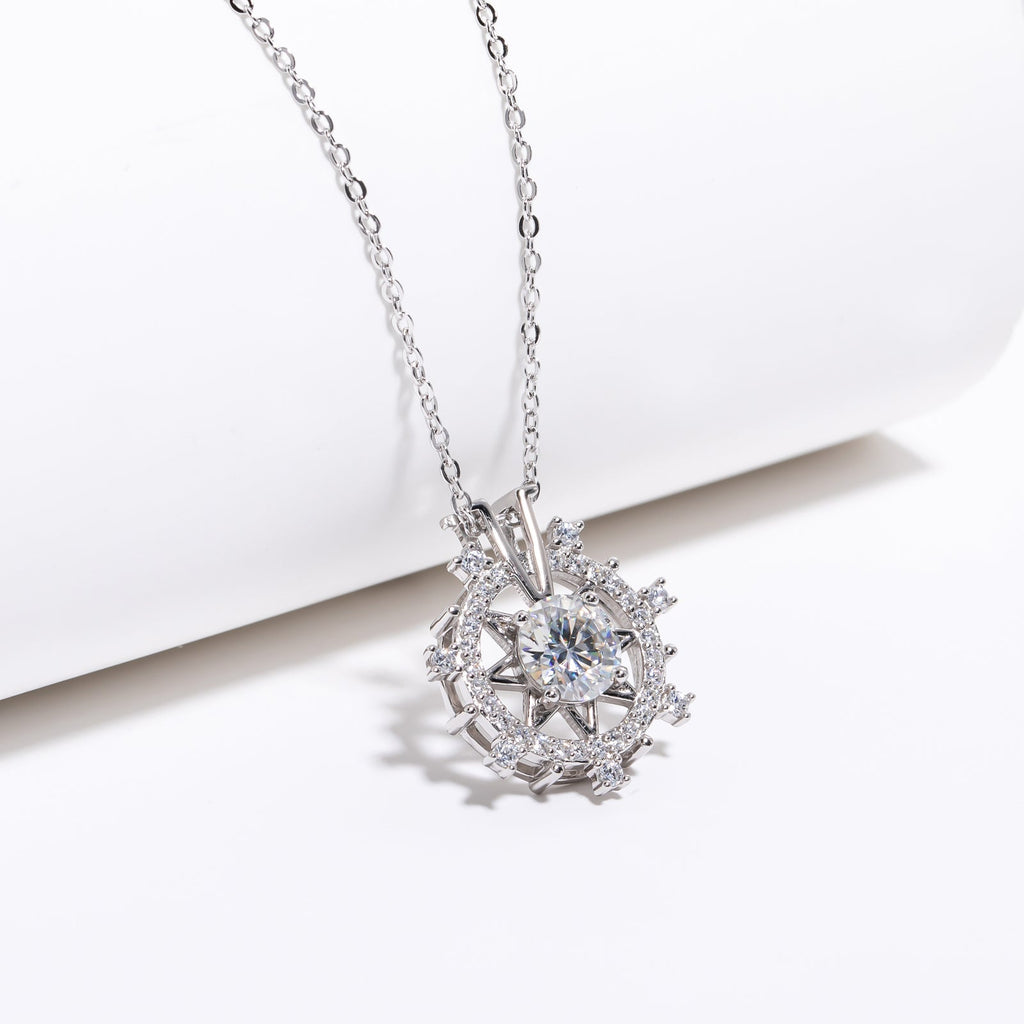 Moissanite Rudder Pendant Necklace