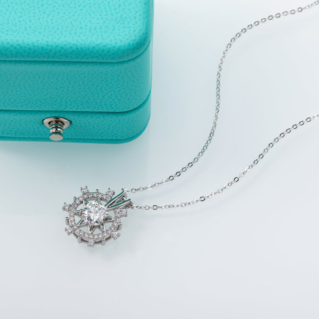Moissanite Rudder Pendant Necklace