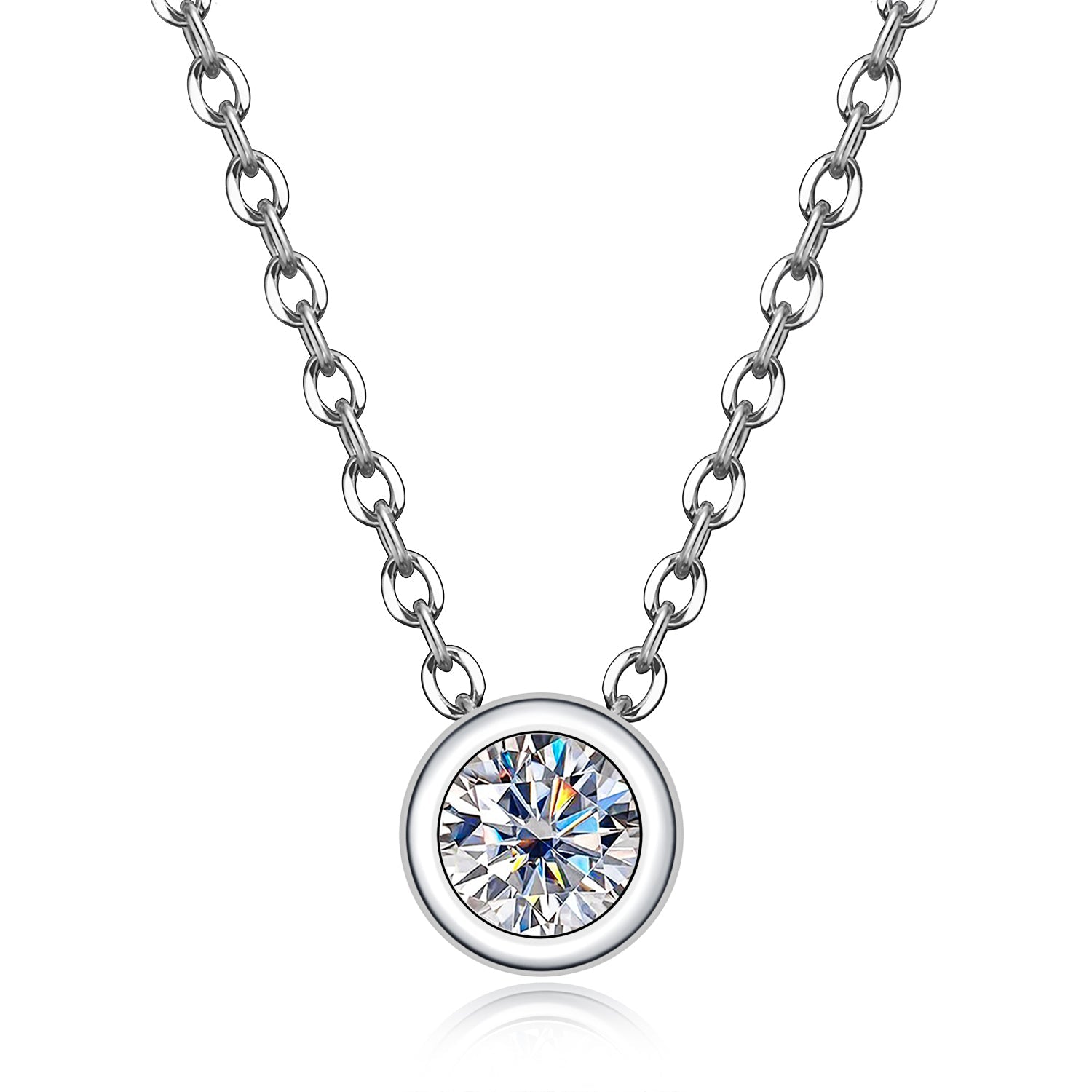 Round Cut Moissanite Pendant Necklace (0.3ct)
