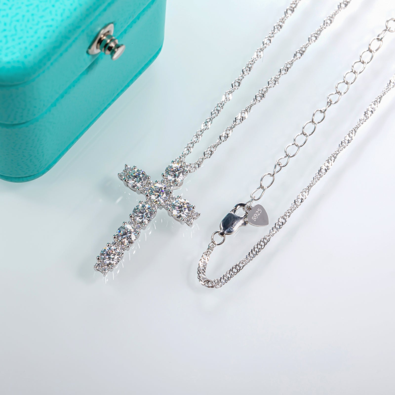 Moissanite Cross Pendant Necklace