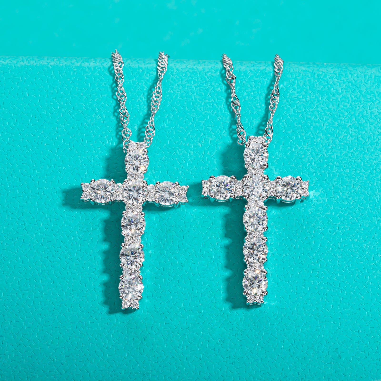 Moissanite Cross Pendant Necklace