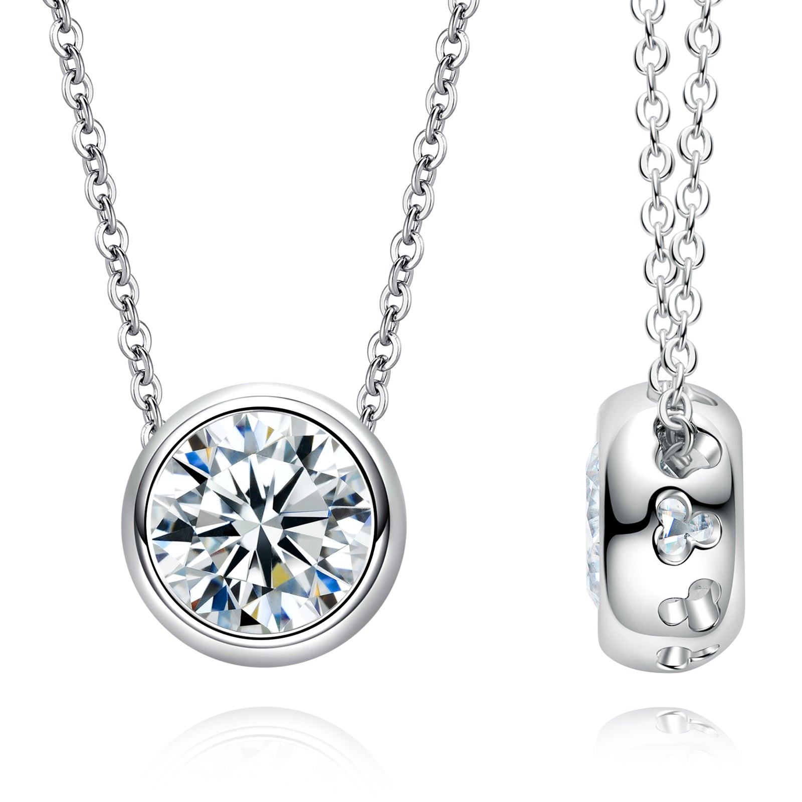 Round Cut Moissanite Pendant Necklace (0.5-5 ct)