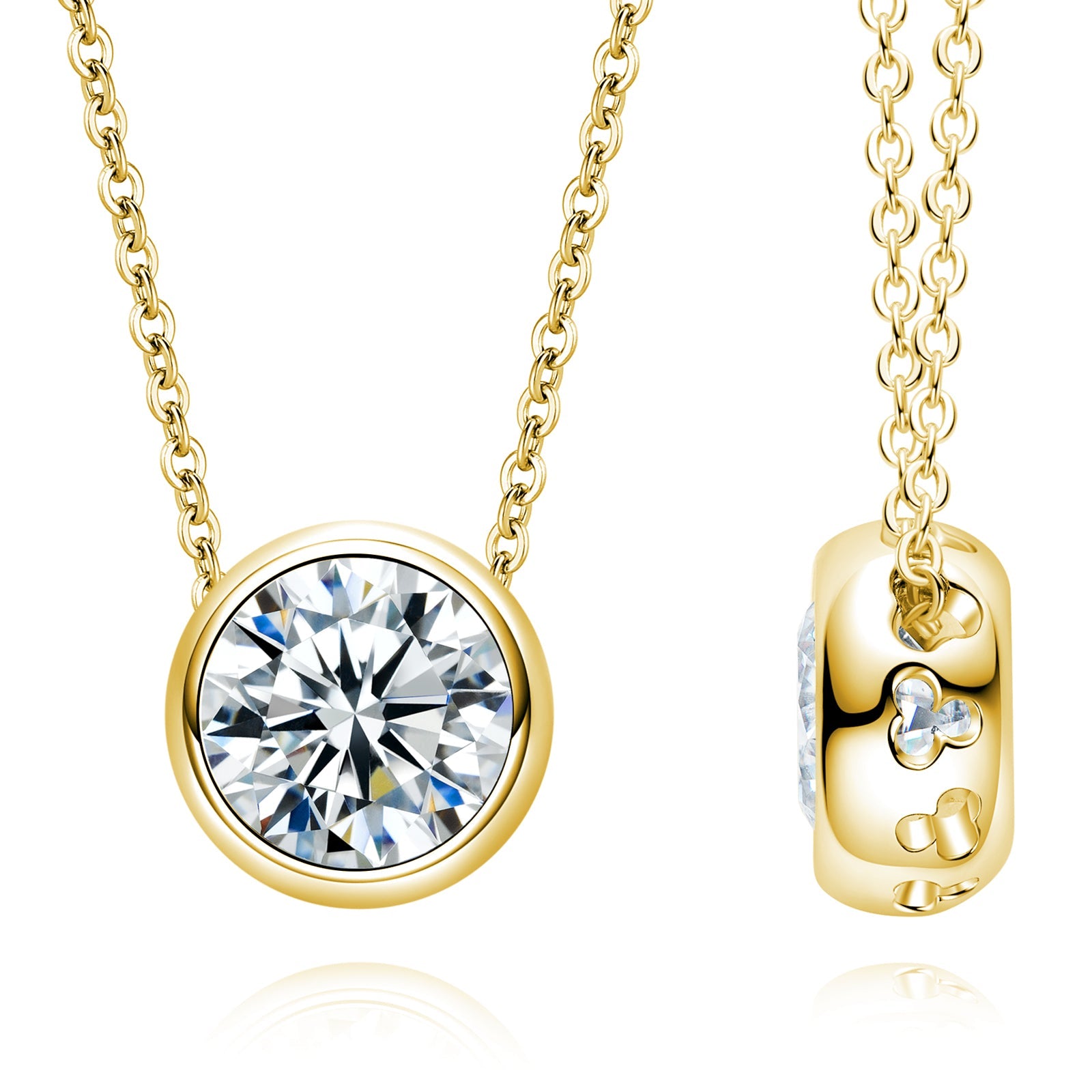 Round Cut Moissanite Pendant Necklace (0.5-5 ct)