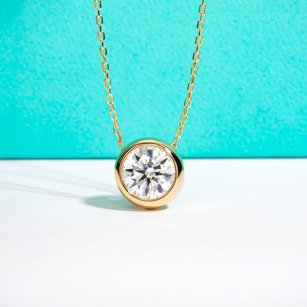 Round Cut Moissanite Pendant Necklace (0.5-5 ct)
