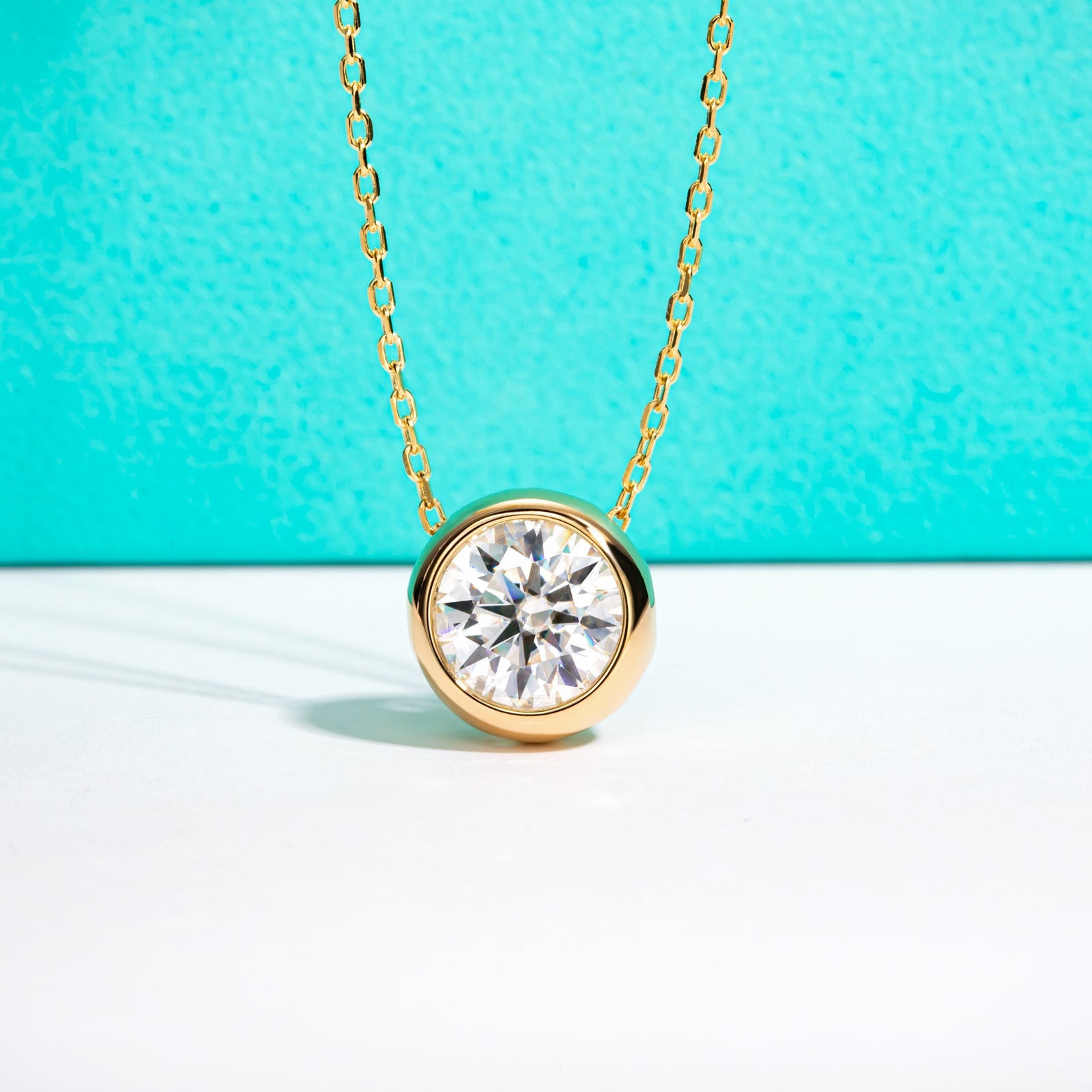 Round Cut Moissanite Pendant Necklace (0.5-5 ct)