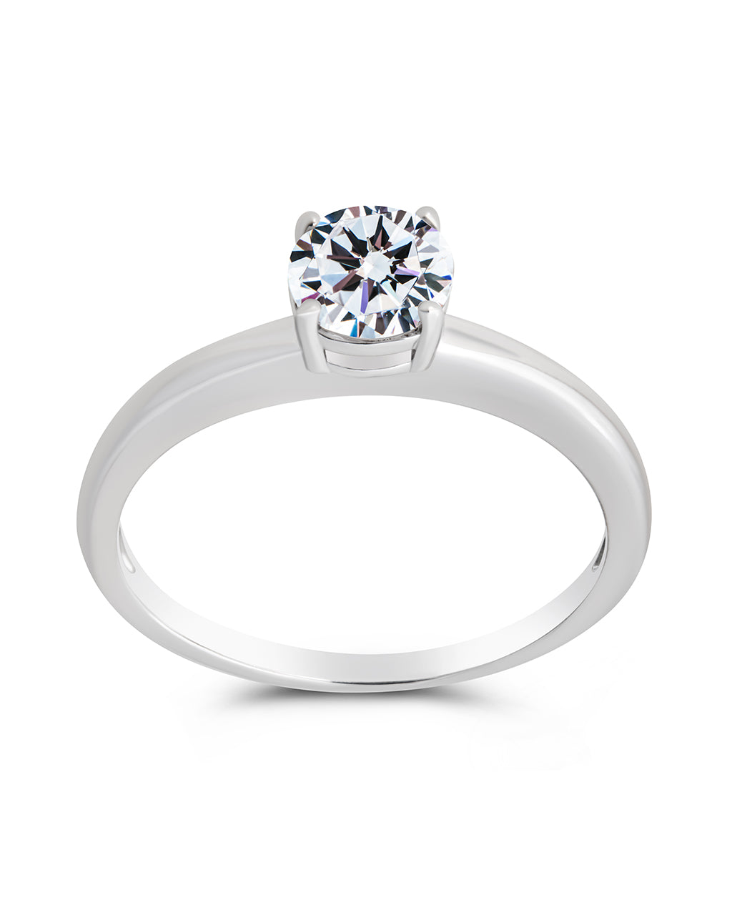 Sterling Silver 4-Prong Brilliant Cut Promise Ring