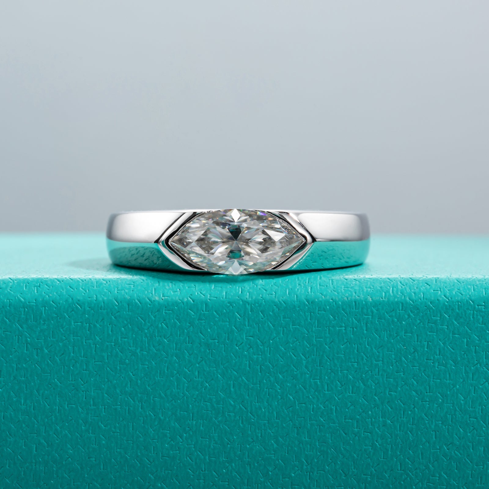 Marquise Cut Moissanite Men's Engagement Ring (1 ct)