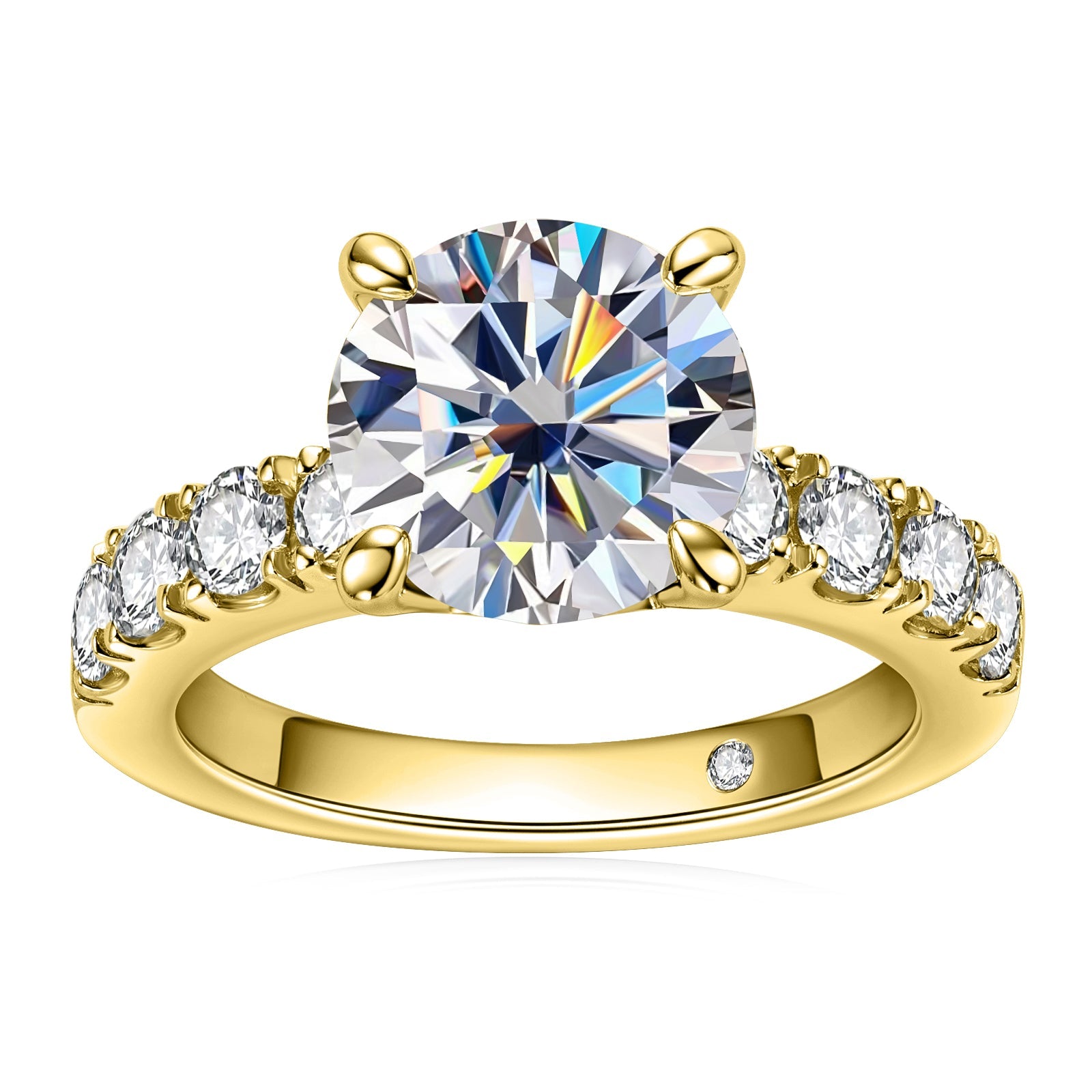 Round Cut Pavé Moissanite Engagement Ring (4.3cttw)